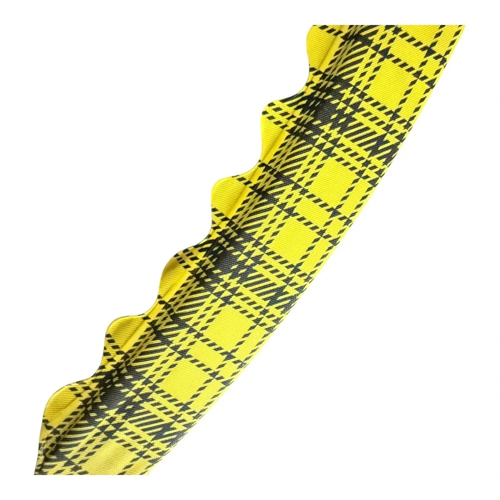 Vintage West Germany Padded Hangers Set 3 Plaid Tartan Scalloped Kitsch